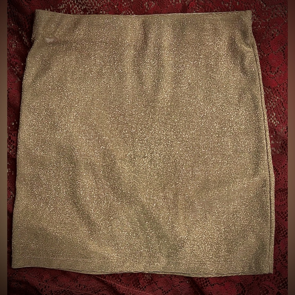 “Wild Fable” Golden Metallic Mini Skirt (XS)